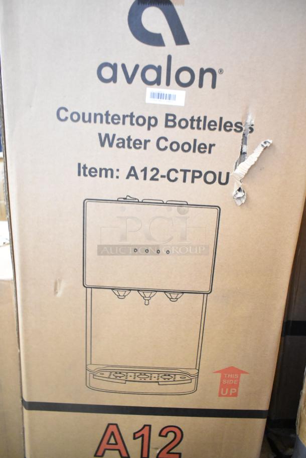 Avalon A12-CTPOU Countertop Bottleless Water Dispenser, new with box damage, shown in packaging.