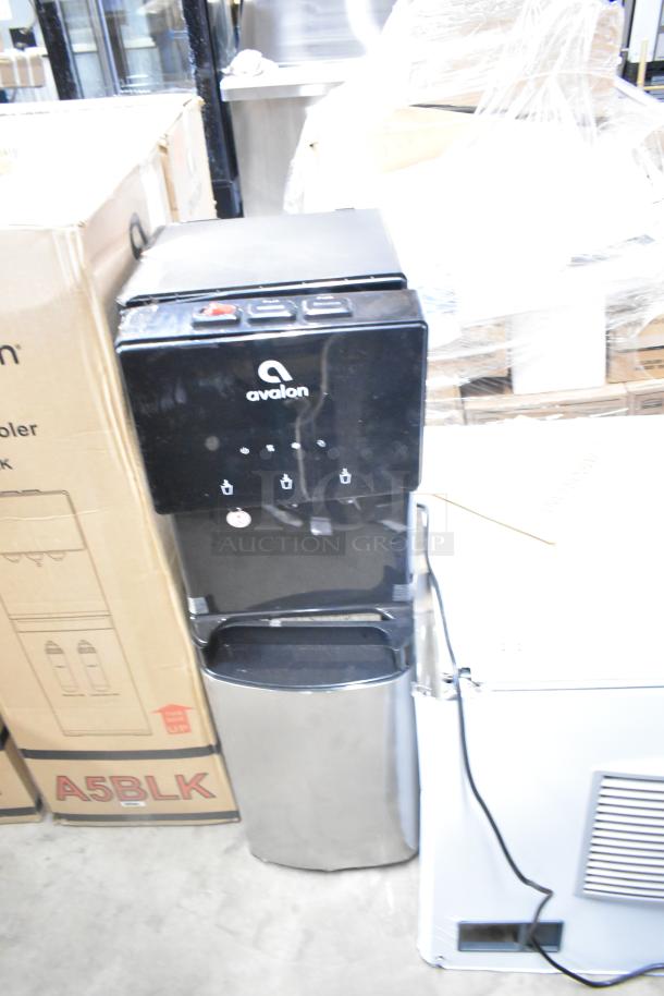 Avalon A5BLK Self-Cleaning Bottleless Water Cooler, new, scratch and dent, black and silver, packaging included.