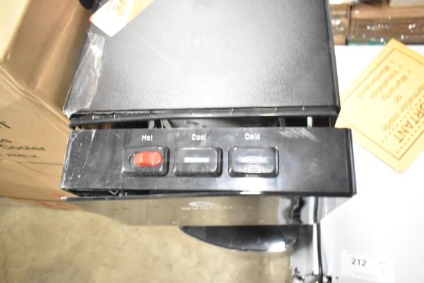 Avalon A5BLK bottleless water cooler dispenser, black, self-cleaning, scratch and dent, buttons for hot, cool, cold water.