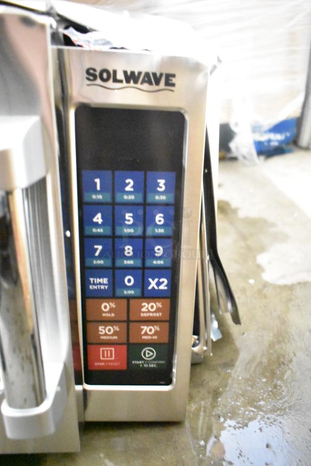 Brand new Solwave 180MW112T stackable commercial microwave with 1.2 cu. ft. interior, push button controls, 120 Volts.