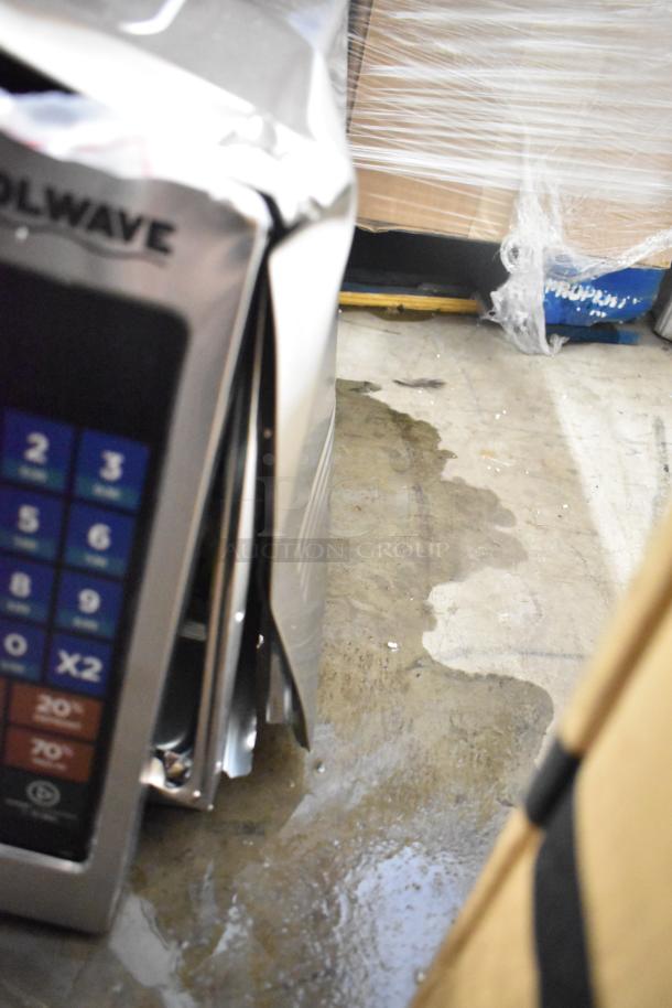 Brand new Solwave 180MW112T microwave, scratch and dent condition, stackable design, 1.2 cu. ft. interior, push button controls.