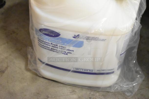 Container of Diversey Crew Heavy Duty Toilet Bowl Cleaner, 3.78L, wrapped in plastic, SKU 10110065, visible label text.