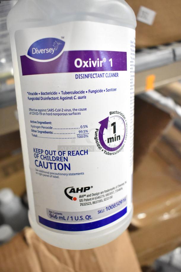 Diversey Oxivir 1 Disinfectant Cleaner, 946ml bottle. Effective against SARS-CoV-2, 0.5% hydrogen peroxide.