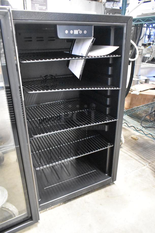 Brand new Honeywell H115BCS 115-can cooler, scratch and dent condition, five shelves, digital controls, 115 volts, 1 phase.