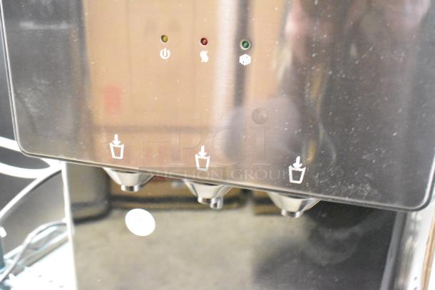 Avalon A11BLK countertop water cooler, top loading, 115V, three buttons for hot, cold, and room temperature water.