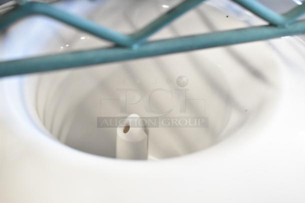 Alt text: Avalon A1CTWTRCLRWHT water cooler dispenser top view, white color, shows part of the loading area.