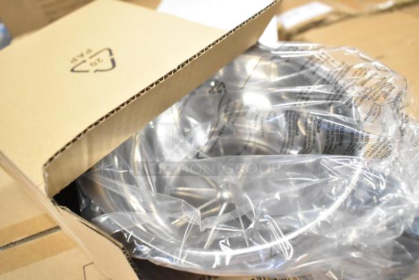 Cardboard box partially opened, revealing a stainless steel coffee brewer inside clear plastic packaging. There is a recycling symbol with "21 PAP" on the box. Item is a new Avantco 177C15 Pourover Airpot Coffee Brewer, 120 Volts, 1 Phase.