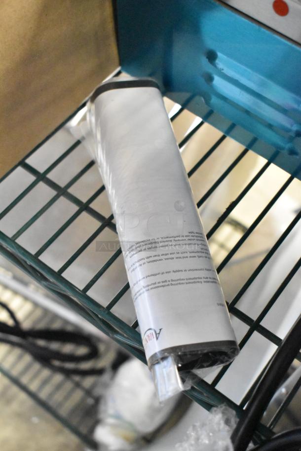 Brand new 2025 Avantco 177PG400 commercial dual panini grill, grooved plates, 19 5/8" x 9 1/8" surface, 120V, 1 phase.