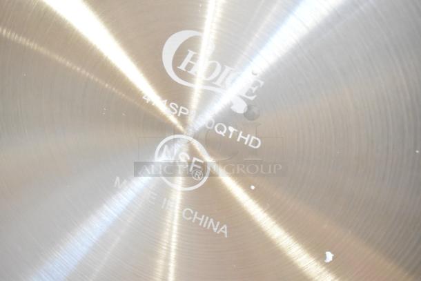 Stainless steel item with "Choice" and "NSF" markings, indicating model "4HASP-200QTHD," made in China.