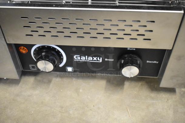 BRAND NEW Galaxy 177GCT10 Conveyor Toaster, 3" Opening, Scratch/Dent, 120V, 1 Phase, control knobs for bread and buns.
