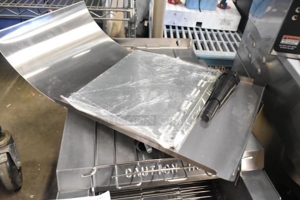 Brand new Galaxy 177GCT10 conveyor toaster with 3" opening, 120V, 1 phase, minor scratches.