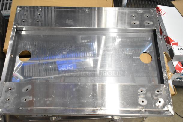 Brand new ServIt 423EST2WSPB steam table, two pan, sealed well, partially enclosed base, 120 volts, 1 phase.