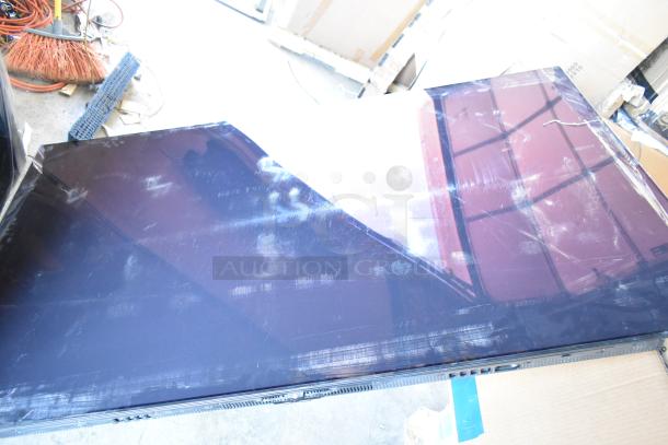 Four televisions including Samsung QN77S90FDF 77", Samsung UN75U7900FD 75", and Vizio, showing surface wear. Buyer pickup required.