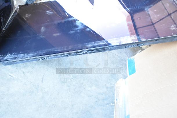 Four televisions including a Samsung QN77S90FDF 77", Samsung UN75U7900FD 75", and a Vizio, appear scratched. Local pickup only.