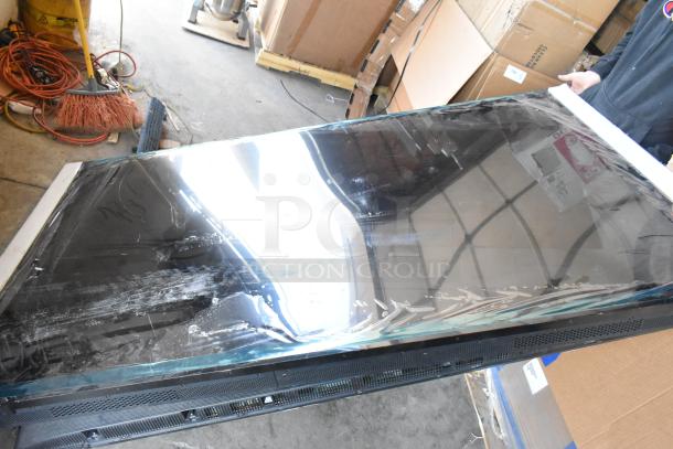 Four televisions including Samsung QN77S90FDF 77", Samsung UN75U7900FD 75", and Vizio, shown side by side. Buyer pickup required.