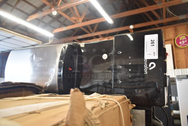 BRAND NEW Avalon A4BLWTRCLR Bottom Loading Water Cooler, scratch and dent condition, 115 Volts, 1 Phase. Tag indicates auction item 261.