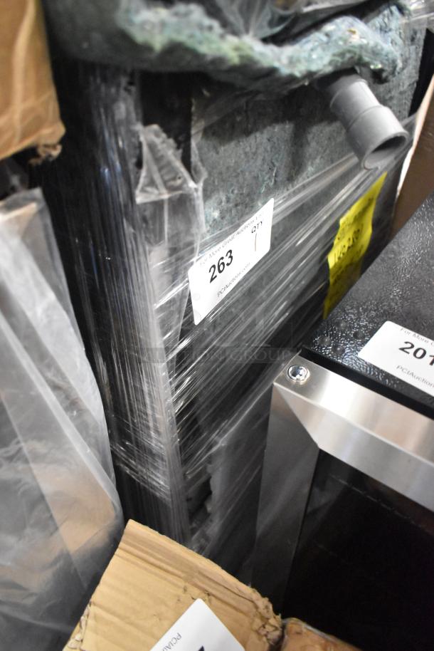 Brand new Honeywell 24" dishwasher, silver and black, with minor scratches and dents. Label indicates auction lot 263.