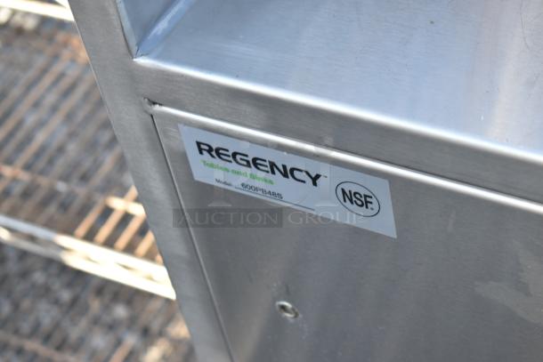 Regency 600PB48S 48" stainless steel portable bar, scratch and dent, with speed rails, ice bin, and cover. NSF certified.
