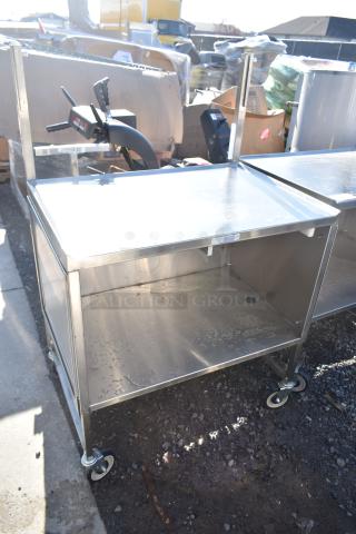 National Cart Commercial Portable Counter w/ Under Shelf and Drawer on Commercial Casters.