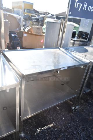 National Cart Commercial Portable Counter w/ Under Shelf and Drawer on Commercial Casters.