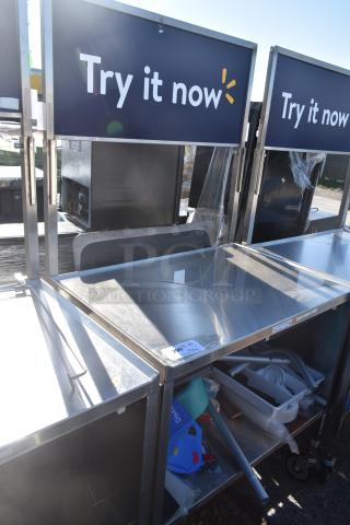 National Cart Commercial Portable Counter w/ Under Shelf and Drawer on Commercial Casters.