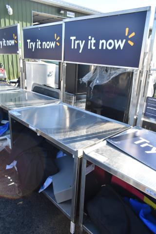 National Cart Commercial Portable Counter w/ Under Shelf and Drawer on Commercial Casters.