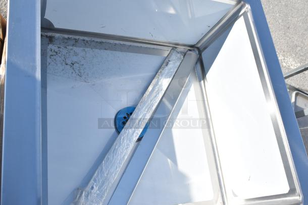 Regency 600SM242412 one-compartment stainless steel mop sink with visible dirt, new condition, 29" x 24" x 12".