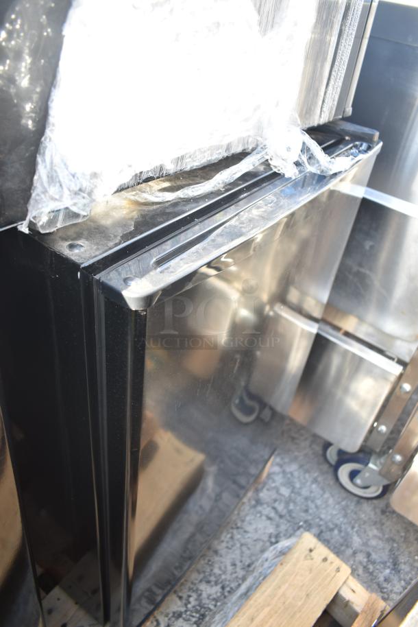 6 various mini coolers including Galanz GL17BK and Hamilton Beach REFHB31TS, black, 120 volts, 1 phase, new condition.