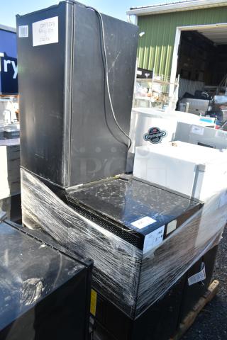 Six mini coolers including Arctic King ARM32D5ABB, 2 Galanz GLR33MBKE23, Haier, Hisense, wrapped for auction, 120V, 1 phase.