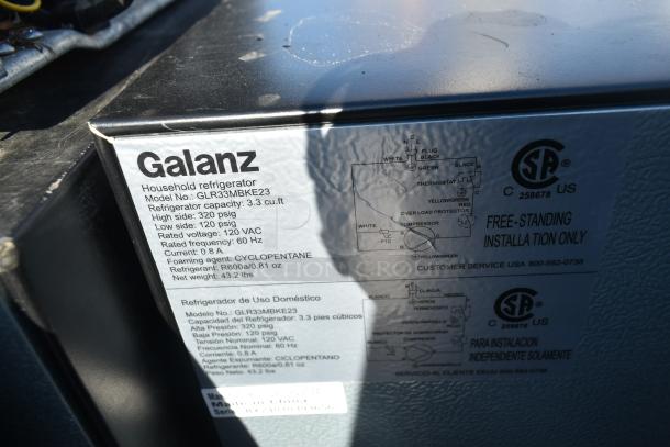 6 mini coolers include Arctic King ARM32D5ABB, 2 Galanz GLR33MBKE23, Haier, and Hisense. 120 volts, 1 phase.