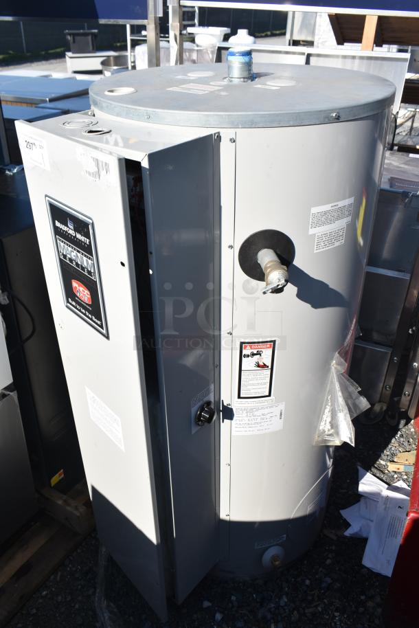 Bradford White CEHD5013531ECF 50 Gallon Electric Water Heater in good condition, visible labels and caution stickers.
