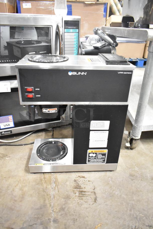 2022 Bunn VPR countertop coffee machine, 120 Volts, 1 Phase, features upper and lower brewing, excellent condition.