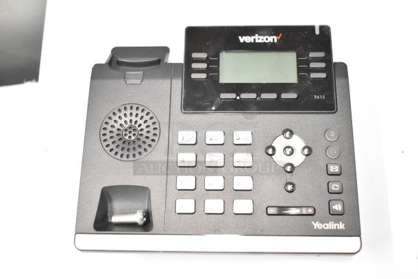 Yealink T41S corded office telephone with Verizon branding. Features keypad, LCD display, and navigation buttons. Used condition.