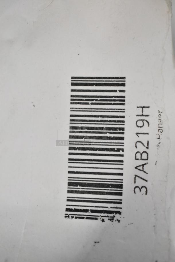 Barcode label marked "37AB219H" on paper, indicating product lot or inventory number.