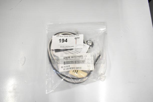 Brand new Hatco R02.19.018.00 Infinite Switch Kit 120v in original packaging. Genuine Hatco parts label visible.
