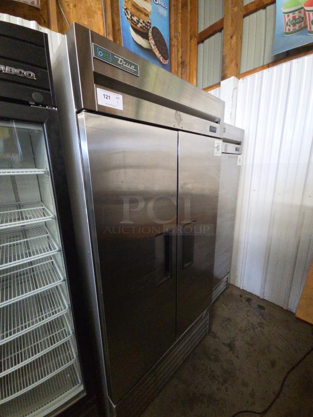 2021 True T-35-HC commercial 2-door reach-in cooler, stainless steel, tested and working, 115 volts, 1 phase.