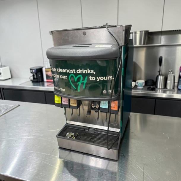 Flawless Tractor Beverage Co. commercial multi-flavor juice dispenser, model TRC-M-JCE-0023, 115V, fully tested, pristine condition.