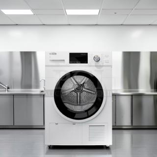 Brand new Koolmore FLD-5CWHP electric ventless front load dryer, 4.4 Cu. Ft., slightly scratched. Model KML-M-Dryer-0047.