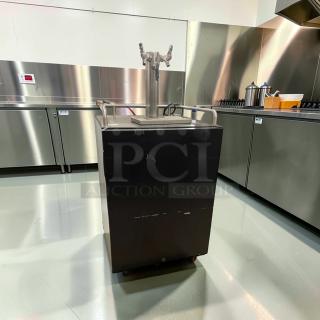 Kegco 3.4 CF stainless steel beer kegerator, draft dispenser, model BEV-M-KGR-0186, premium condition, fully tested.