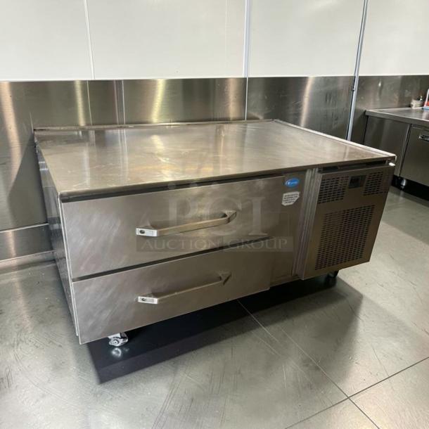 Premium Condition Randell FX-1-290 Refrigerated Chef Base, stainless steel, dual drawer, 115V, single phase, tested working.