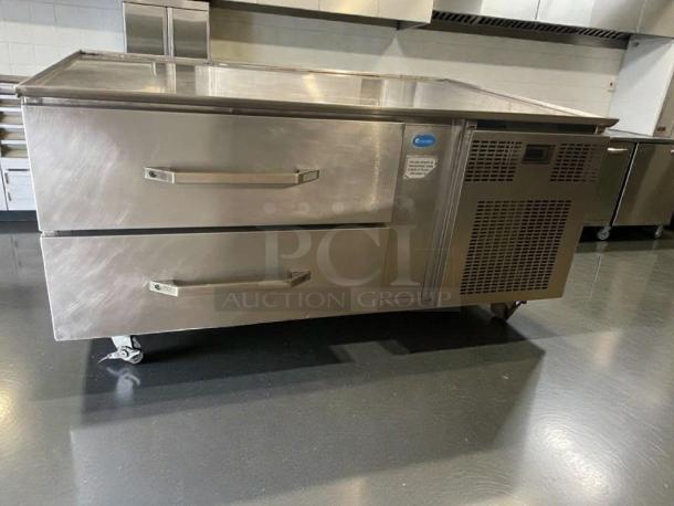 Randell FX-1-290 Refrigerated Chef Base in premium condition, stainless steel, 115V, fully tested, with dual drawers.