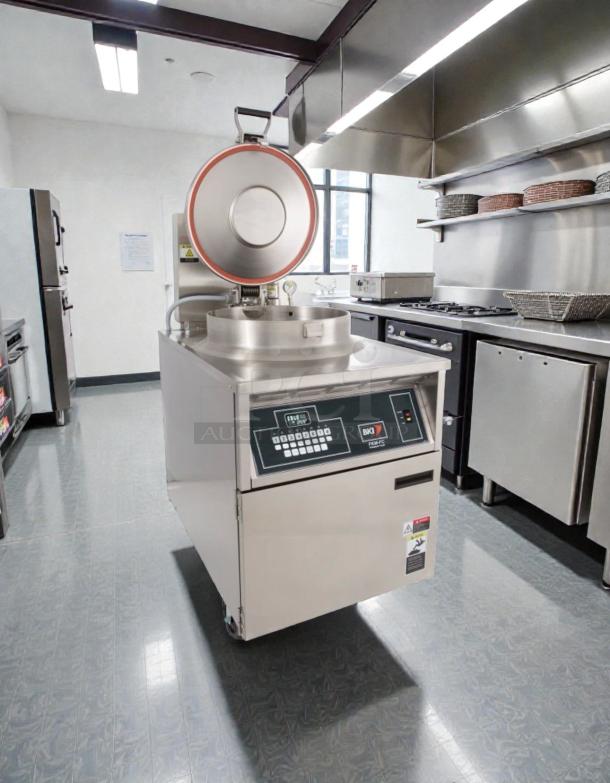 BKI FKM-F 75 lb commercial electric pressure fryer in top-tier condition; 208V/3 Phase; tested and working.