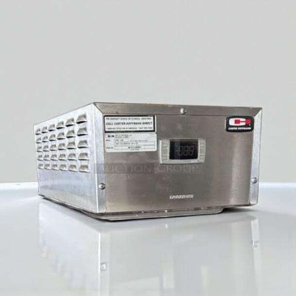 Carter-Hoffmann heated holding cabinet, model KFCVOBH208, stainless steel, excellent condition, UL & NSF listed.