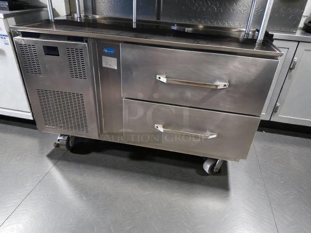 Randell 20048-513 commercial refrigerated equipment stand, 48 in, stainless steel, dual drawers, UL & NSF listed, excellent condition.