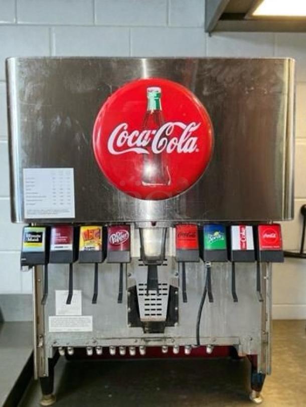 Lancer Coca-Cola 8-valve soda fountain dispenser, stainless steel, premium condition, UL listed, fully tested, operational.