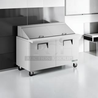 True TSSU-48-12-HC Refrigerated Sandwich Prep Table, 48" stainless steel, prime condition, made in USA, fully operational.