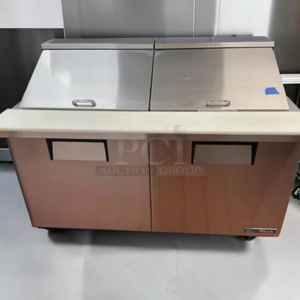True TSSU-48-12-HC refrigerated sandwich prep table, 48” stainless steel, excellent condition, fully tested, USA made.