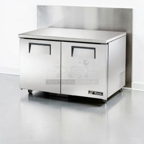 Brand new True TUC-48F-HC ADA undercounter freezer, 48.5" stainless steel, 2-door, 2-section, in box, made in USA.