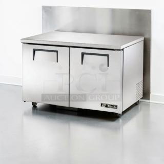 Brand new True TUC-48F-HC ADA undercounter freezer, 48.5" stainless steel, 2-door, 2-section, in box, made in USA.
