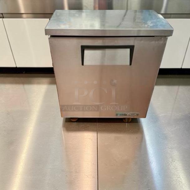 Flawless True TUC-27F-HC undercounter freezer, stainless steel, 27 5/8" wide, left hinge door, made in USA, fully tested.
